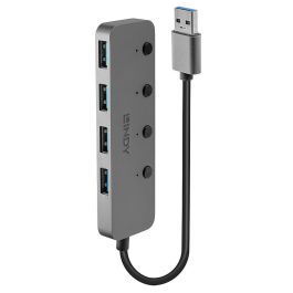 Hub USB LINDY Negro Gris (1 unidad) Precio: 27.69000058. SKU: B1EBJW6HSB