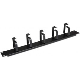 AISENS - Organizador de Cables Metalico con 5 anillos, 19 1U, Negro