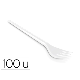 Blanca Tenedor de plástico blanco reutilizable para hostelería, paquete de 100 unidades, 30x190x95 mm Precio: 2.50000036. SKU: B1JM5SRWYD
