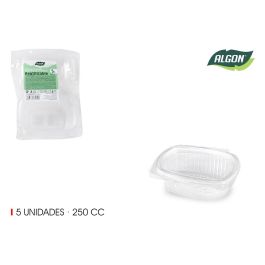 Set de 5 envases ovalados con tapa bisagra PP 250 ml - Algon (10 Cajas) Precio: 7.49999987. SKU: B1ECSJSH6D