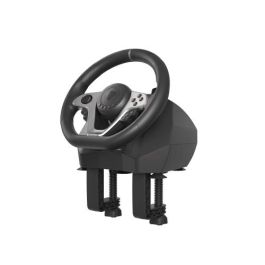 GENESIS Seaborg 400 Volante y Pedales USB Alámbrico con Vibración 900° para PC, Switch, PS3, PS4, Xbox 360, Xbox One, One S, One X Negro/Plata