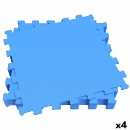 Alfombra de Puzzle Aktive Goma Eva 50 x 0,4 x 50 cm 9 Piezas (4 Unidades) Azul