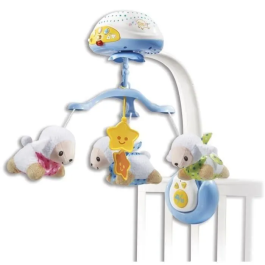 Vtech Baby Lumi Mobile Contador de ovejas azules - Móvil 3 en 1 con control remoto y proyector desmontable para bebés desde el nacimiento