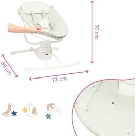 Badabulle BAD3661276182752 Columpio lateral ultra confort con arco de juego ajustable y extraíble, verde liquen/agua.