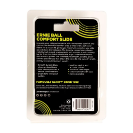 ERNIEBALL Slide Comfort Mediano Slide para Guitarra Eléctrica y Acústica con Funda Interior de Color Brillante Latón y Acabado Cromo Negro Pulido