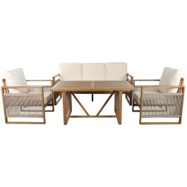 Sofa Terraza Y Jardin DKD Home Decor Marron Blanco 72 x 80 x 182 cm Set de 4 Sofa Terraza Y Jardin DKD Home Decor Marron Blanco 72 x 80 x 182 cm Set de 4