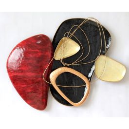 DKD Home Decor Decoración de Pared Estilo Sixties Abstracto Rojo Negro Dorado Blanco Metal 101 x 9 x 85 cm Precio: 53.02704. SKU: S3018967