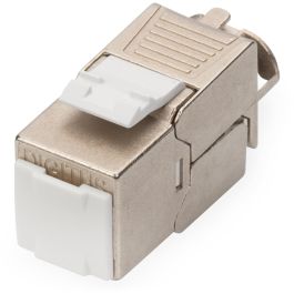 Digitus Módulo Keystone CAT6a RJ45 Apantallado sin Herramientas, Plata, Pack de 24 Unidades para Cable AWG 22-26