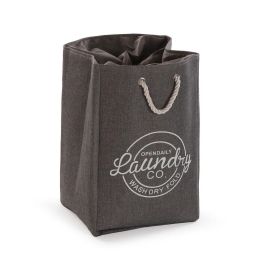 Cesto para la Ropa Sucia Versa Gris Poliéster PVC Metal EVA 30 x 55 x 36 cm