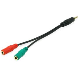 EQUIP 147943 Cable Adaptador Y Audio 3.5mm Macho a 2x 3.5mm Hembra 1.5m Negro