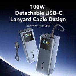 Vention FKCH0 Powerbank 20000mAh 100W USB-C y USB-A con Pantalla TFT Gris