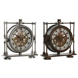 Reloj Sobremesa Vintage DKD Home Decor Dorado Plateado 9.5 x 35 x 31 cm (2 Unidades)