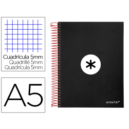 Antartik Cuaderno espiral micro A5 120 hojas cuadro 5mm 90gr tapa forrada negro Precio: 4.68999993. SKU: B1352GPXLZ