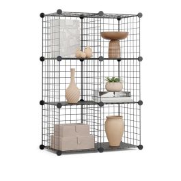 Newlux Estantería Modular Titan C6 Negra Metálica con 6 Módulos 64.5x94.5x31.5 cm Carga 60 kg