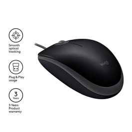 Logitech B110 Silent Ratón USB Óptico Silencioso Plug & Play Ambidextro Negro