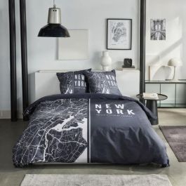 Juego de cama - TODAY - JAVA - 2 personas - 240x220 cm - Algodón - Estampado New York - Negro