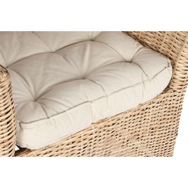 DKD Home Decor Sillón Bali Natural Ratán 64 x 86 x 67 cm Hecho a Mano con Cojín