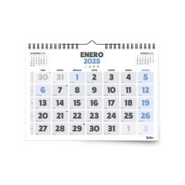 Calendario Espiral Pared Liderpapel Clasico 2025 Numeros Grandes 44x32 cm Papel 128 gr