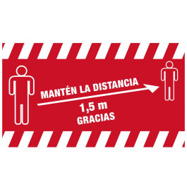 Novus dahle Alfombra de suelo Novus Manten la Distancia Fondo Rojo 85x150 cm