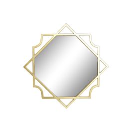 DKD Home Decor Espejo Árabe de Pared Geométrico Dorado Champán 50x50x2 cm Set de 5 Piezas (4 Unidades)