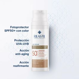 Rilastil SUN SYSTEM AGE REPAIR COLOR Fotoprotector Facial Antiedad con Color SPF50+ Anti-Fotoenvejecimiento, Reduce Arrugas 50 ml