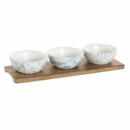 Set de Aperitivo DKD Home Decor Blanco Azul marino Porcelana Acacia Plástico Oriental 4 Piezas 30 x 9,5 x 1,3 cm Precio: 11.49999972. SKU: S3027099