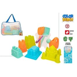 Cubo de playa castillo 18cm con palas 27cm, regadera y 5 moldes en bolsa Precio: 11.49999972. SKU: B1JYXMDMYT