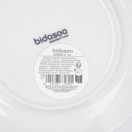 Bidasoa Deneb Hydrozero Plato Postre de Porcelana, Cerámica Brillante, 21 cm (6 Unidades), Apto para Lavavajillas y Microondas
