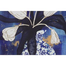 DKD Home Decor Cuadro Oriental Azul Marron 50 x 70 x 1.8 cm (2 Unidades)