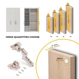 Emuca Lote de 20 bisagras supercodo X92 con cierre suave y suplementos para atornillar, Acero, Niquelado