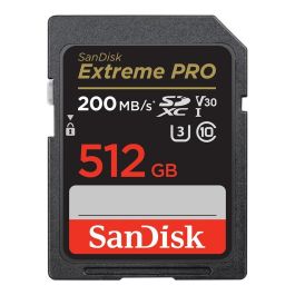 Sandisk Tarjeta SDXC Extreme PRO de 512 GB, 200 MB/s de Lectura, 140 MB/s de Escritura, Clase 10, U3, V30 Precio: 131.95000027. SKU: B1FA55Y6NQ
