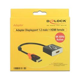 DeLOCK DisplayPort a HDMI Adaptador (ST - BU) - Compatible 4K/60Hz, Alta Velocidad, para PC, Monitor, Proyector