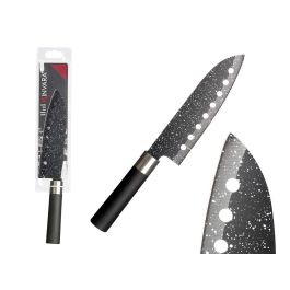 Cuchillo Kinvara con agujeros, acabado mármol, 29.5x2x5 cm, negro/plata (24 Unidades) Cuchillo Kinvara con agujeros, acabado mármol, 29.5x2x5 cm, negro/plata (24 Unidades)
