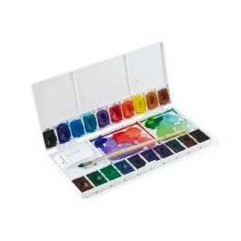 Liderpapel Paleta de Plástico para Pintura Plegable con Tapa y Agujero para Pulgar 20x10x1,8 cm