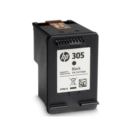 HP Cartucho Tinta Negro Nº 305 para Deskjet 2300, 2700 Serie, Plus 4100, Envy 6000, Pro 6400, 4210E