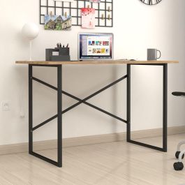 Mesa de Escritorio Alexandra House Living Negro Roble Metal Madera MDP 120 x 75 x 60 cm industrial