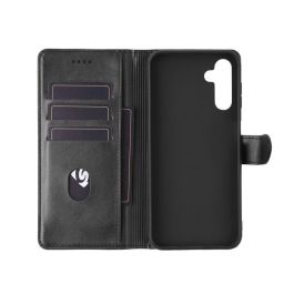eSTUFF Funda WALES para Samsung Galaxy A36 4G/5G, Funda de Billetera de Cuero con Tapa y Soporte, Negra