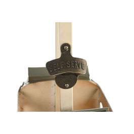 DKD Home Decor Botellero Vintage de Metal Tranvía Amarillo Blanco 17 x 37 x 28 cm