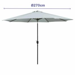 Marbueno Sombrilla Acero 8 Varillas D270 cm Polyester Blanco Jardin, Piscina y Terraza 10484