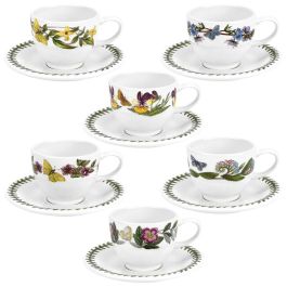 Portmeirion Taza Café con Plato Botanic Garden 100 Ml (6 Unidades) Porcelana
