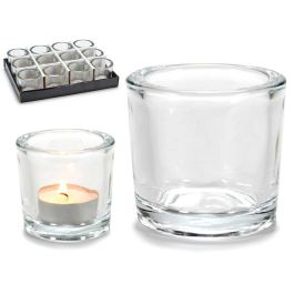Portavelas de Cristal Cilindro Transparente Giftdecor 6.5x6x6.5 cm (48 Unidades) Precio: 46.49999992. SKU: B14MJKDZ2J