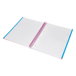 Liderpapel Cuaderno espiral Jolly A4 Micro 140 hojas 75gr Cuadro 5mm 5 bandas 4 taladros tapa forrada color rosa
