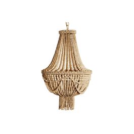 DKD Home Decor Lámpara de Techo Tradicional con Bolas, Hecha a Mano. Metal y MDF. Para 3 Bombillas E14 25W. Medidas 40x40x60 cm.