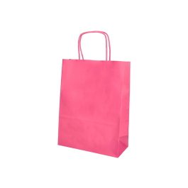 Q-connect Bolsa Papel Celulosa Rosa XS con Asa Retorcida 180x240x80 mm (Pack 25)