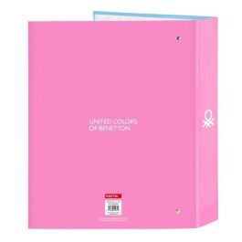 Carpeta de anillas Benetton Spring Rosa Azul cielo A4 27 x 33 x 6 cm
