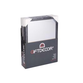 Giftdecor Espejo Negro 50x70 cm con Gancho Horizontal y Vertical, Cristal y Poliestireno (8 Unidades)