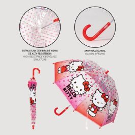 Cerdá Paraguas Manual de Burbuja Poe Hello Kitty de 45 cm Rosa para Niñas, Edad Mínima 3 Años
