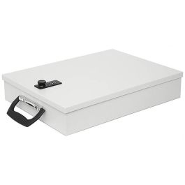 WEDO 102 2537 Caja de Seguridad Doku Kassette A4 con Cerradura de Combinación - Metal, Blanco