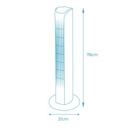 Ventilador de torre. potencia: 45w color blanco 21x78cm edm