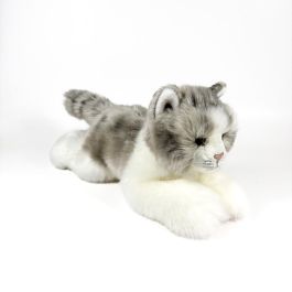 Peluche Gato Gris Y Blanco Tumbado 25Cm 939D00300 Bocalan